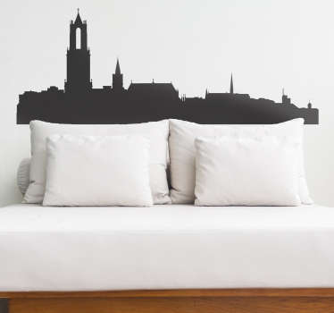 Muursticker woonkamer skyline Utrecht silhouet - TenStickers