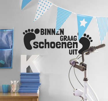 Sticker Binnen Graag Schoenen Uit - TenStickers