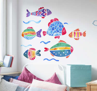 Fish Children´s Bath Stickers - TenStickers