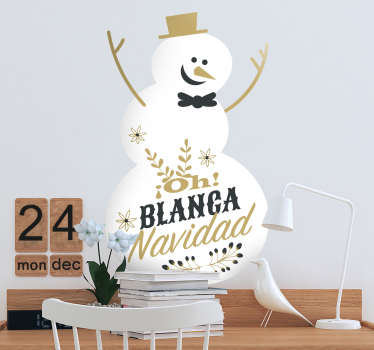 Vinilo pared blanca navidad - TenVinilo