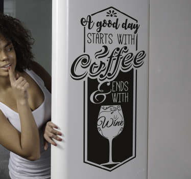 Keuken muursticker koffie & wijn - TenStickers