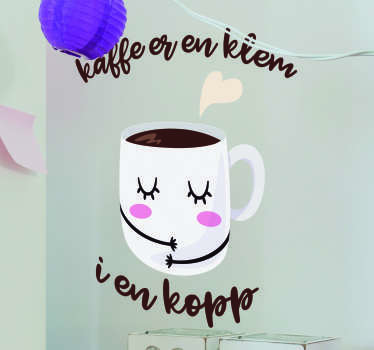 Kaffe er en klatre i en kopi tekst klistremerke - Tenstickers