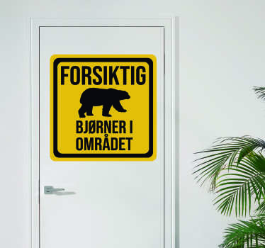 Forsiktighet: bjørner i området vinylskilt - Tenstickers