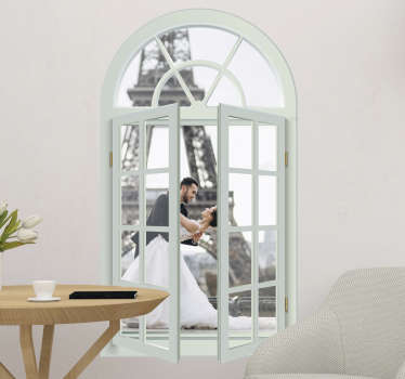 Adesivo murale finestra con paesaggio - TenStickers