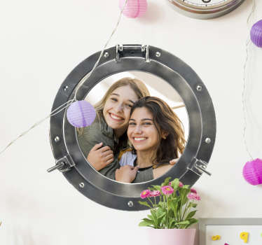 Customisable submarine porthole ocean 3d wall sticker - TenStickers