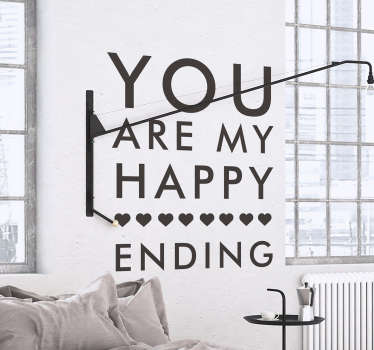 Sticker amour You are my happy ending - TenStickers