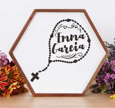 Vinilo pared rosario con nombre - TenVinilo