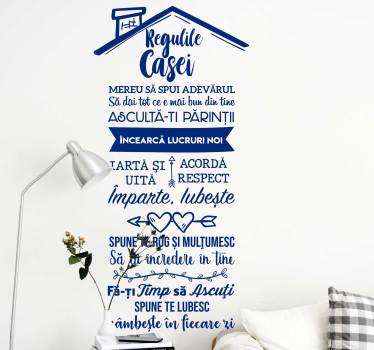 Acasa reguli - romania living room decor wall - TenStickers