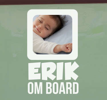Baby med bilde baby ombord klistremerke - Tenstickers