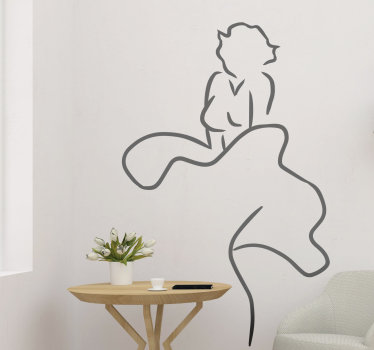 Vinilo adhesivo de Marilyn fácil de aplicar que se puede aplicar en cualquier superficie de la puerta y puede ser de cualquier color y tamaño de preferencia.