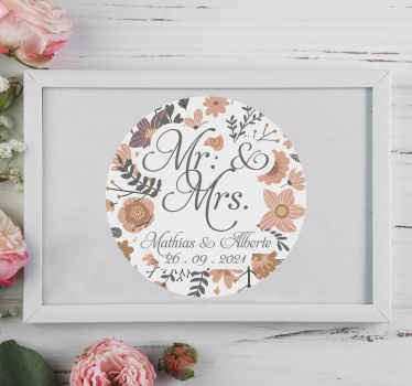 Personlig bryllup sticker - TenStickers