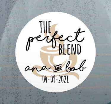 Brugerdefineret bryllupsnavn bryllupsmærke - TenStickers