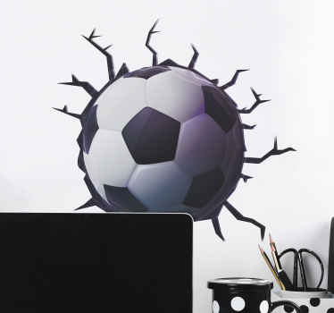 3d kugle gennem muren visuelle effekter klistermærke - TenStickers