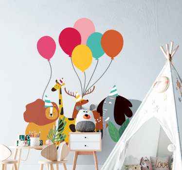 Sticker rassemblement d'animaux fêtards - TenStickers