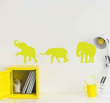 Dambulla Elephant family wild animal decal - TenStickers