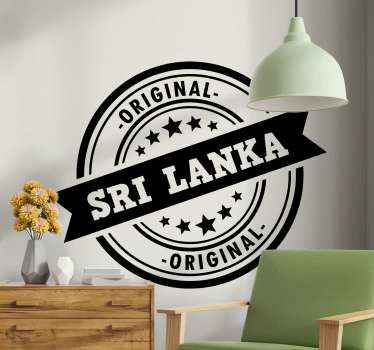 Sri Lanka stamp retro laptop sticker - TenStickers