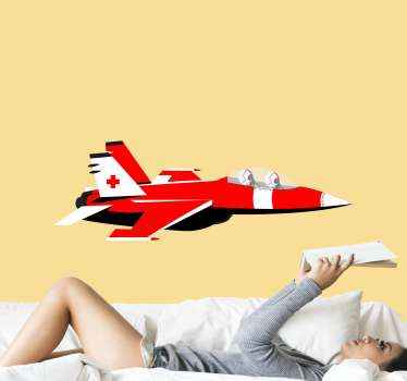 Wandtattoo Jugendzimmer Schweizer flugzeug - TenStickers