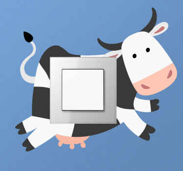 Cow Power Theme light switch sticker - TenStickers