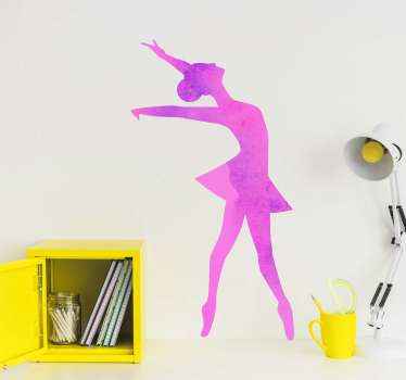 Ballerina dancer silhouette wall sticker - TenStickers