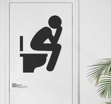 Mand i toiletdørklistermærket - TenStickers