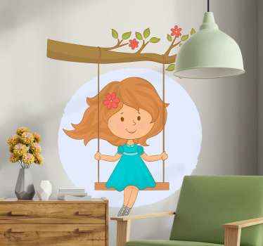 Ağaç ve salıncak ağaç duvar sticker - TenStickers