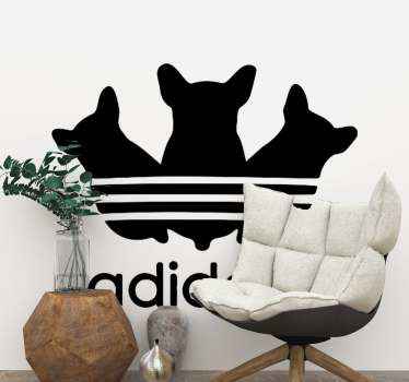 Fenster Aufkleber Adidogs lieben tiere im adidas-stil - TenStickers