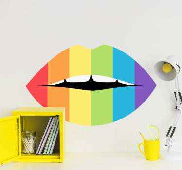 Pegatina para portátil arte de labios coloridos - TenVinilo