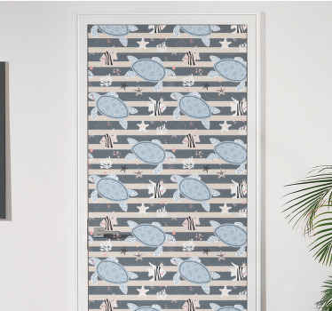 Folie Tür schildkrötenmuster-design - TenStickers