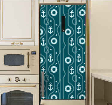 Pellicola adesiva per frigorifero abito nautico e ancora - TenStickers