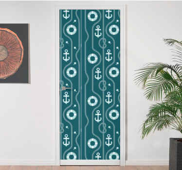 Nautisk kappe og ankerdørklistermærke - TenStickers