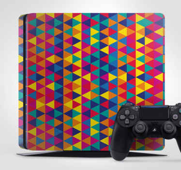 Colorful triangles pattern PS4 stickers - TenStickers