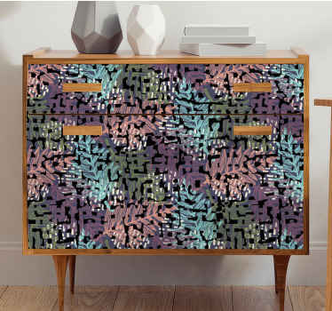 Vinilo para mueble Colorida flora llamativa original - TenVinilo