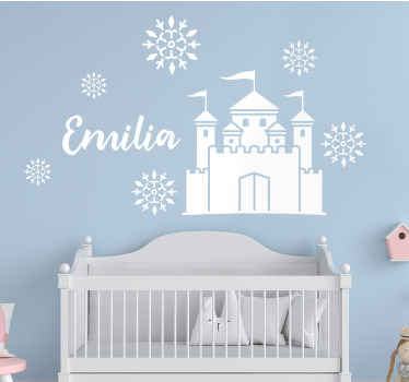 Custom castle and snowflakes kid's sticker - TenStickers