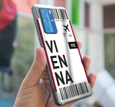 Pegatina Huawei diseño de tarjeta de embarque - TenVinilo