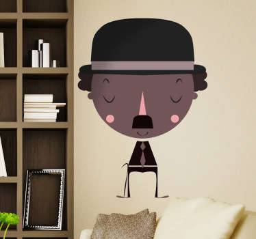 Oryginalna naklejka dekoracyjna, która przedstawia słynną gwiazdę kina niemego, Charlie Chaplina.&nbsp;