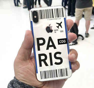 Autocollant iPhone billet d'avion pour Paris - TenStickers