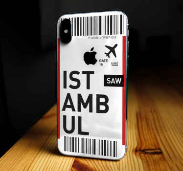 Istanbul uçak bileti iphone çıkartması - TenStickers
