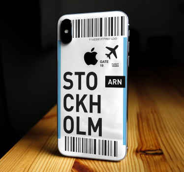 Flygbiljett till stockholm iphone klistermärke - Tenstickers