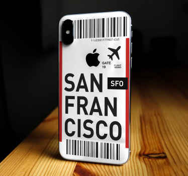 Iphone Aufkleber Flugticket nach san francisco - TenStickers