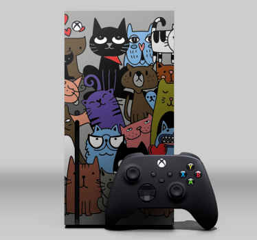 Colorful Cat Collection xbox wrap - TenStickers