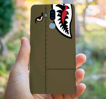 Grønt militær hai ansikt huawei skin - Tenstickers