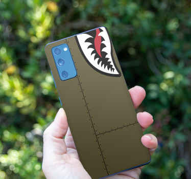 Sticker para Samsung Cara de tiburón verde militar - TenVinilo
