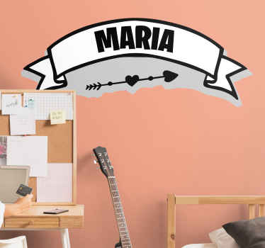 Sticker chambre ado bannière de nom personnalisée - TenStickers