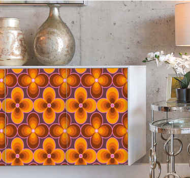 αυτοκόλλητο έπιπλα ρετρό λουλουδάτο μοτίβο - TenStickers