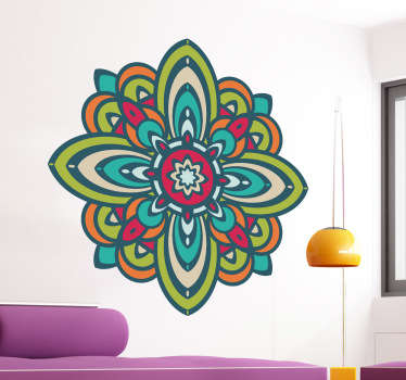 Colorful mandala wall sticker for bedroom - TenStickers