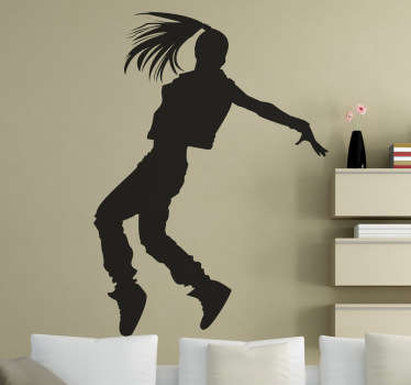 Silhouette Girl Dancer Wall Sticker - TenStickers