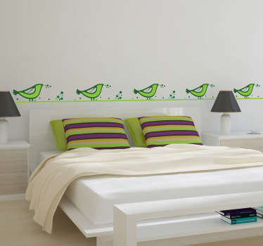 Green Birds Wall Borders Stickers - TenStickers