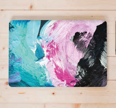 Vinilo para portátiles Colorido diseño de pintura al óleo abstrac - TenVinilo