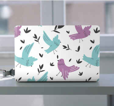 Folie vogel- und blättermuster - TenStickers