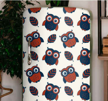 Colorful Owl Patterns fridge sticker - TenStickers